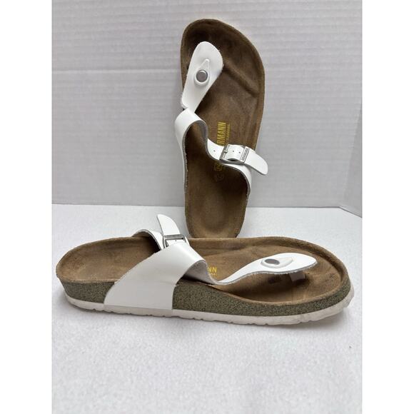 Neckermann Thong Sandals Leather Women's Size 40 EU / 9 - 9.5 US White See Pics - Picture 2 of 12